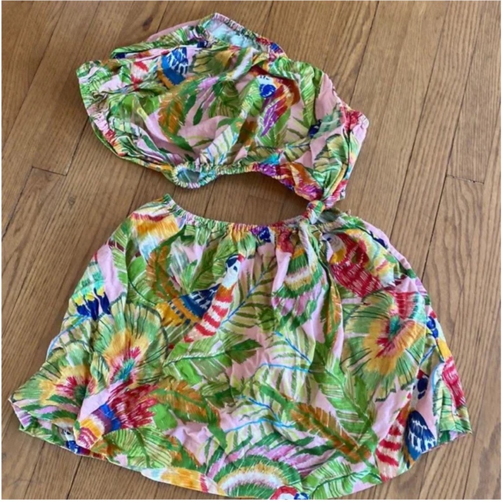 Tropical bird print Farm Rio dress